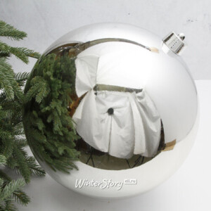 Пластиковый шар 40 см серебряный глянцевый, Winter Decoration (Winter Deco)
