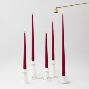 Высокая свеча 40 см Андреа Velvet бордовая (Winter Deco)