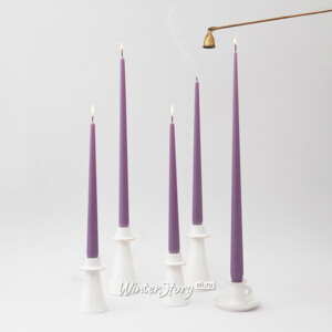 Высокая свеча 40 см Андреа Velvet аметистовая (Winter Deco)