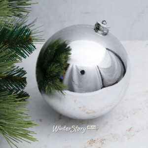 Пластиковый шар 15 см серебряный глянцевый, Winter Decoration (Winter Deco)