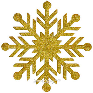 Украшение на потолок Снежинка 40 см золотая, пеноплекс (Winter Deco)