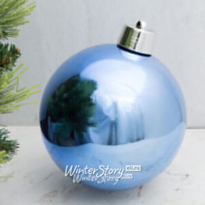 Пластиковый шар 20 см голубой глянцевый, Winter Decoration (Winter Deco)