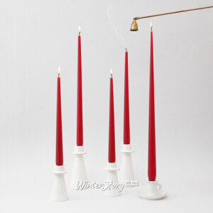 Высокая свеча 40 см Андреа Velvet красная (Winter Deco)
