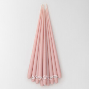 Высокая свеча 50 см Андреа Velvet розовая пудровая (Winter Deco)
