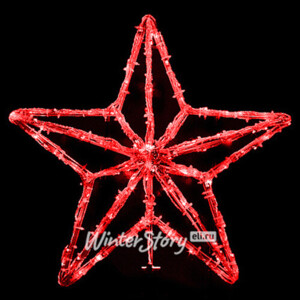 Светодиодная макушка Звезда 50 см красная, мерцание (Winter Deco)
