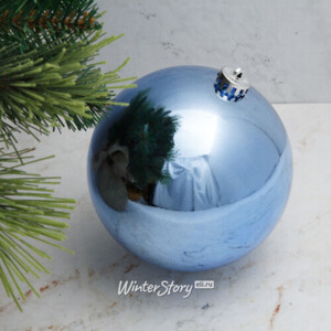 Пластиковый шар 15 см голубой глянцевый, Winter Decoration (Winter Deco)