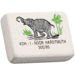 Ластик «Koh-i-noor» ELEPHANT 300/80 26х18,5х8мм белый с цветным