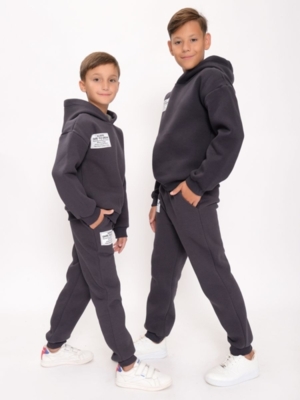 Комплект для мальчика (худи и штаны) с НАЧЕСОМ BK1512KP графитовый