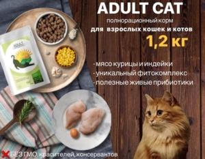 ADULT CAT - корм для взрослых кошек, 1.2кг