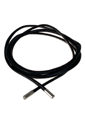 Пояс шнурок из искусственной кожи,  черный