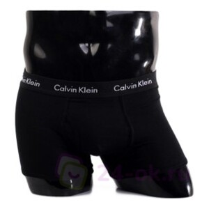 Трусы Calvin Klein 365 черные с черной резинкой A038