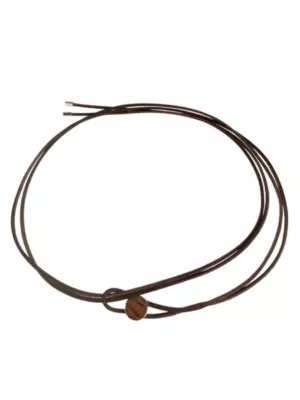 Пояс шнурок из искусственной кожи, цвет коричневый