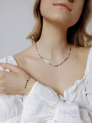 Цепь из серебра родированная - 40 см 6300R09020L40