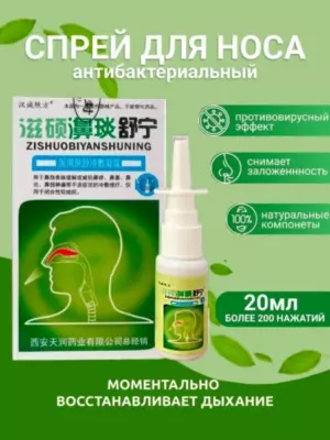 Спрей для носа китайский Цзышо Биянь Шунин (Zishuo Biyan Shuning) 20 мл