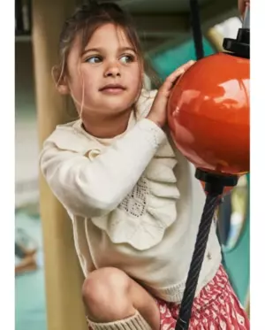 Mayoral: Вязаный джемпер на девочку с ажурными деталями