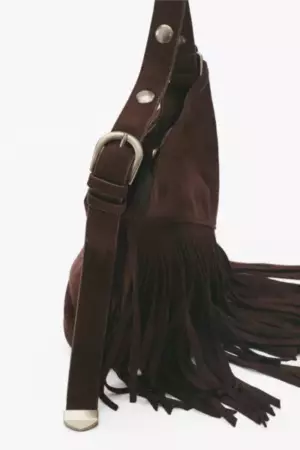 Umhängetasche mit Fransen, pullandbear Braun