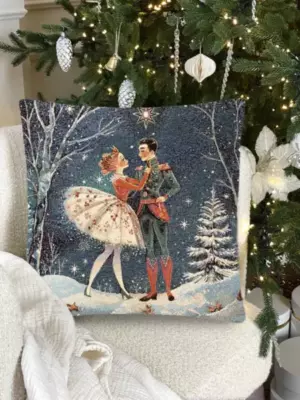 Щелкунчик Балет темный фон Наволочка 44х44 см серебро 2519119 New