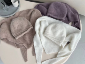 Комплект Париж шапка+косынка с мелкими пайетками