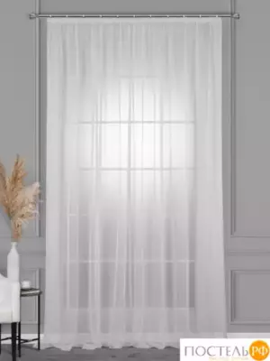 CASSIA ВУАЛЬ бел Тюль на шт.ленте 400х275, 1пр, плстр., Cassia., КТ