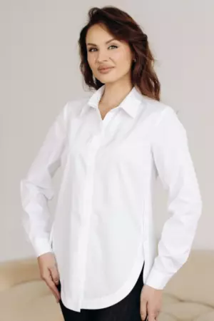 Необычная однотонная рубашка