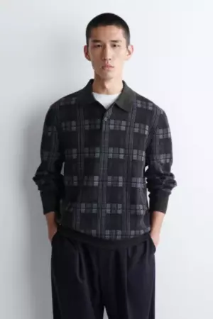 JACQUARD-POLOPULLOVER AUS MERINOWOLLE