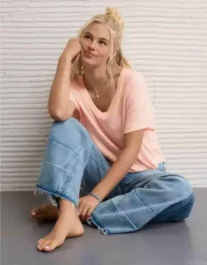AE Soft & Sexy Ribbed V-Neck T-Shirt