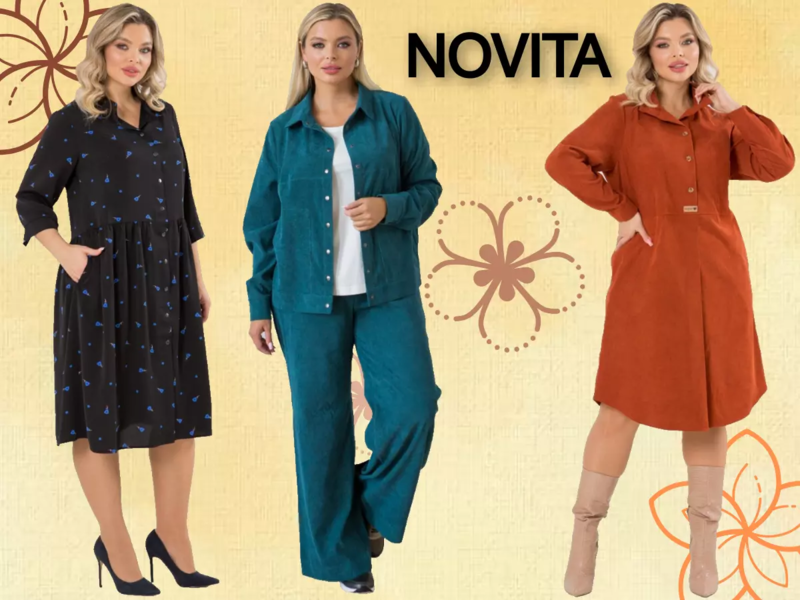 ⭐NOVITA⭐Новинки! Платья, блузы, брюки, юбки (42-64) НСК