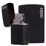 Зажигалка Zippo ZL* с покрытием Black Matte, латунь/сталь, чёрная с фирменным логотипом, матовая, шт