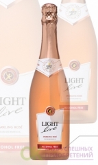 Light Live Sparkling Rose / Лайт Лив Вино безалкогольное игристое розовое полусладкое  0,75 мл (Германия)