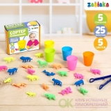 Набор для сортировки «Сортер - стаканчики. Животные - растушки», с пинцетом, по методике Монтессори